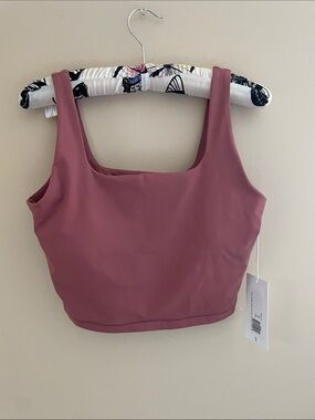 Kit and Ace Square Neck Crop Tank Top - Mauve Rose. Medium NWT.